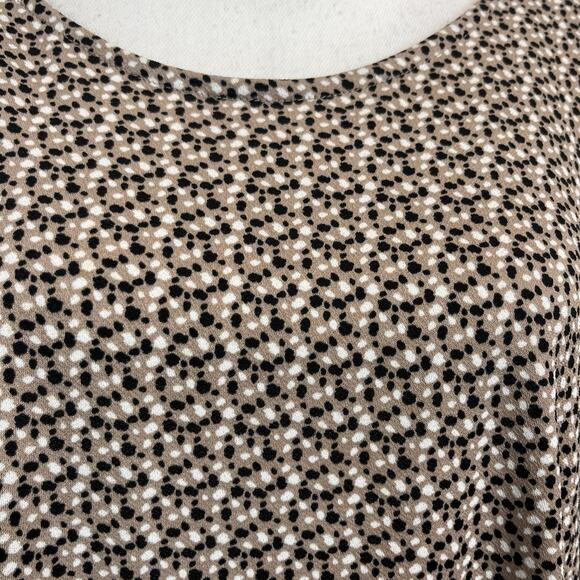 Adrianna Papell Blouse Top Plus size 1X Brown Black Dots Stretch Career Modest - Picture 3 of 7